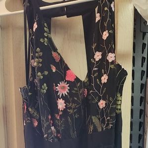 INC International women's concept floral embroidered maxi dress